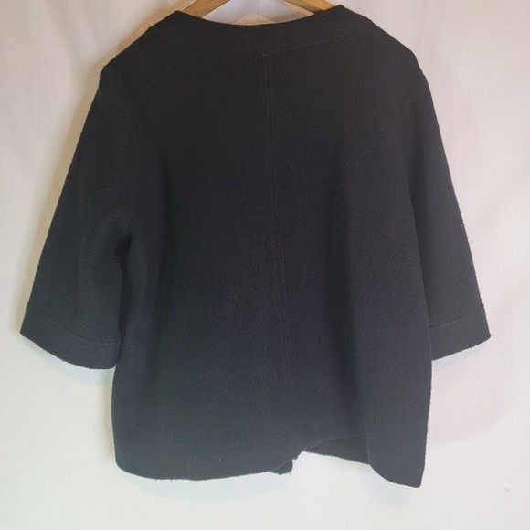Chico's Size 3 Black Wool Jacket, Metal Closures - Picture 2 of 6